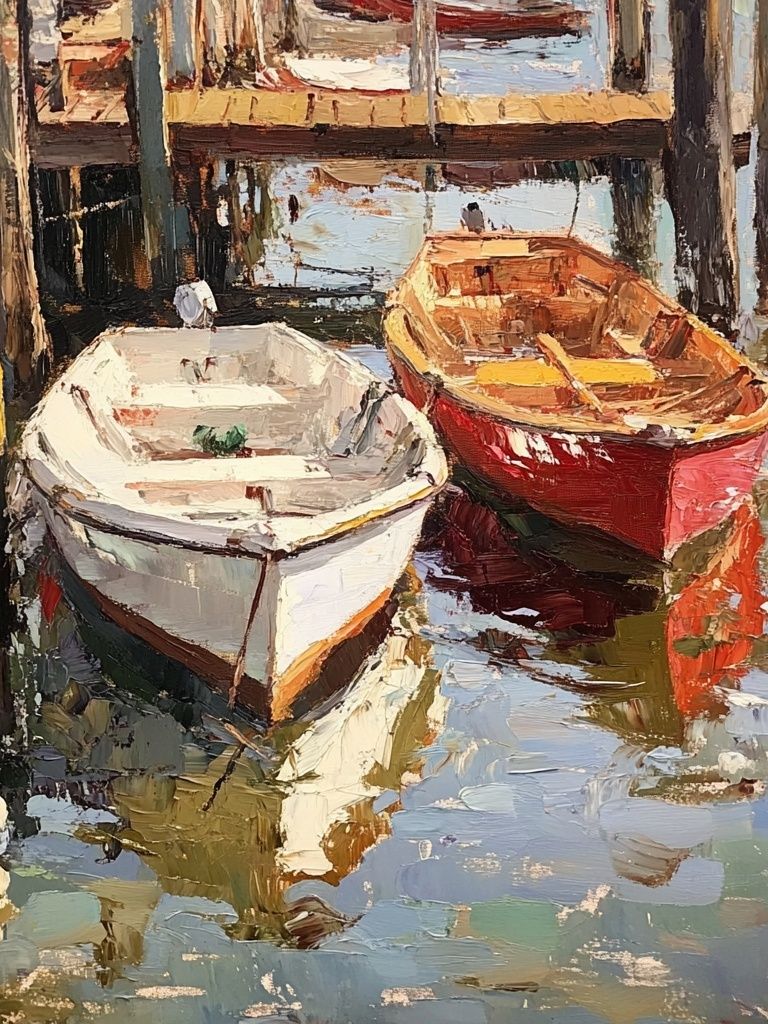 Boats at the Dock — Fine-Art Print. poster detail