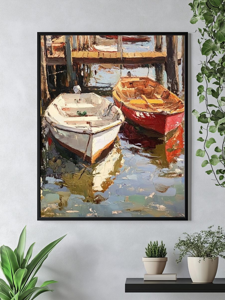 Boats at the Dock — Fine-Art Print. — room view 4