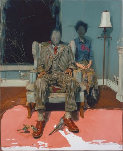 Surreal Portrait of a Man and Woman — Fine Art Print. poster print