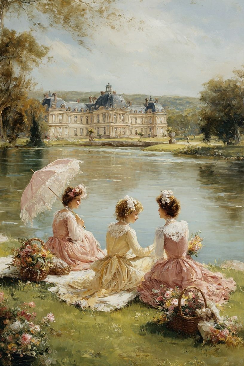 Ladies by the Lake Fine-Art Poster. poster detail