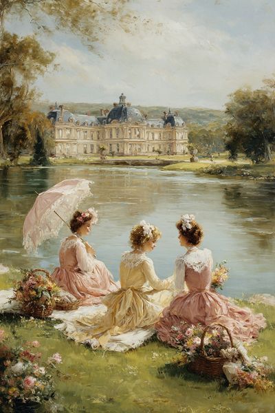 Ladies by the Lake Fine-Art Poster. poster