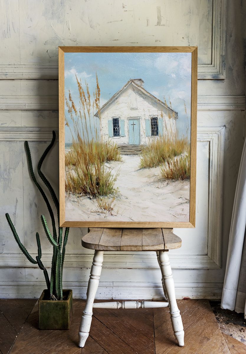 Beach Cottage Impressionist Poster room preview
