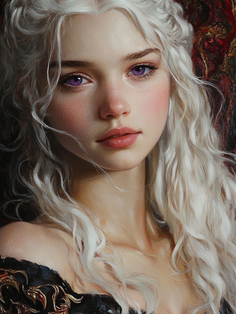 White-Haired Portrait Fine-Art Poster. poster detail