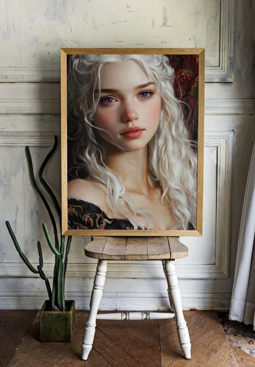 White-Haired Portrait Fine-Art Poster. — room view 1