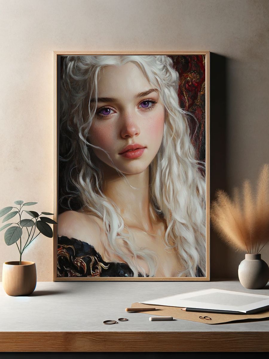 White-Haired Portrait Fine-Art Poster. — room view 2
