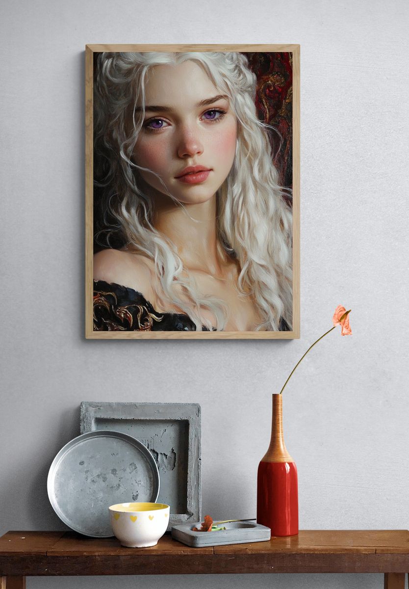White-Haired Portrait Fine-Art Poster. — room view 3
