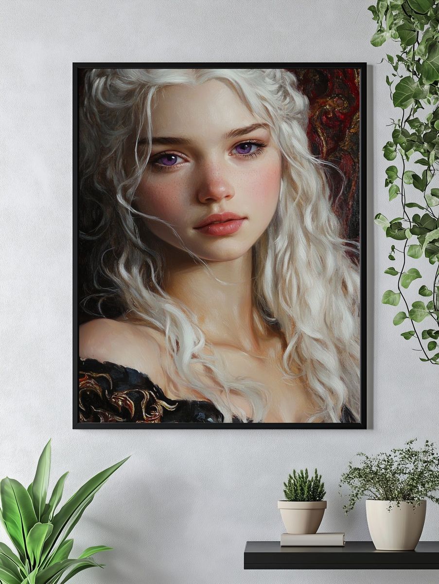 White-Haired Portrait Fine-Art Poster. — room view 4