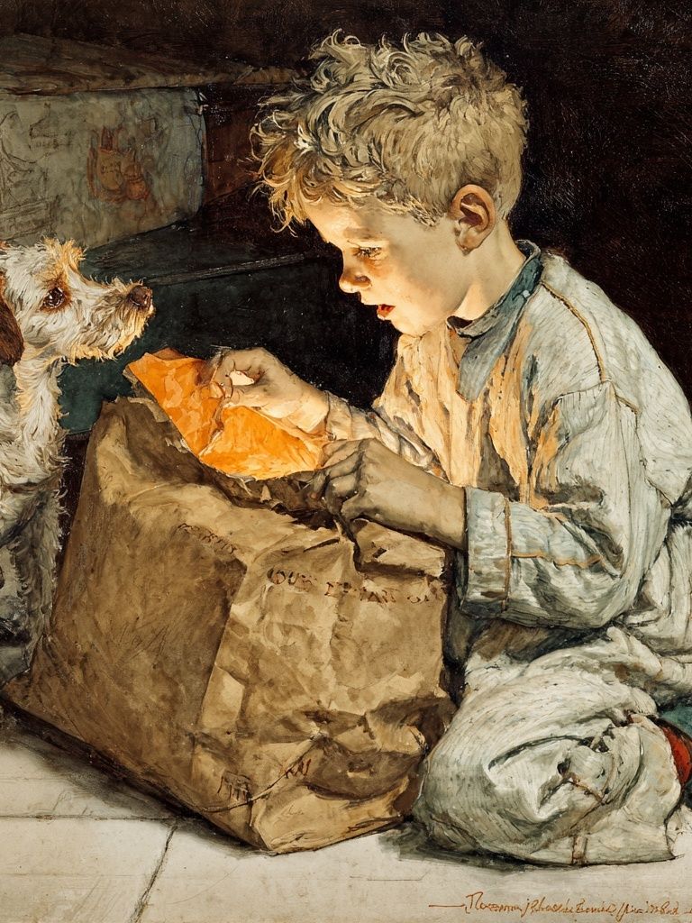 Boy and Dog Fine-Art Print. poster detail