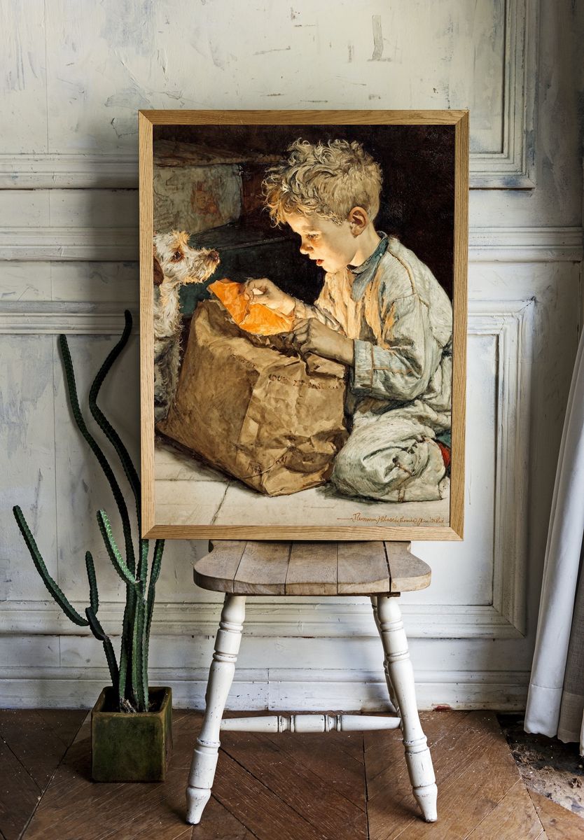 Boy and Dog Fine-Art Print room preview