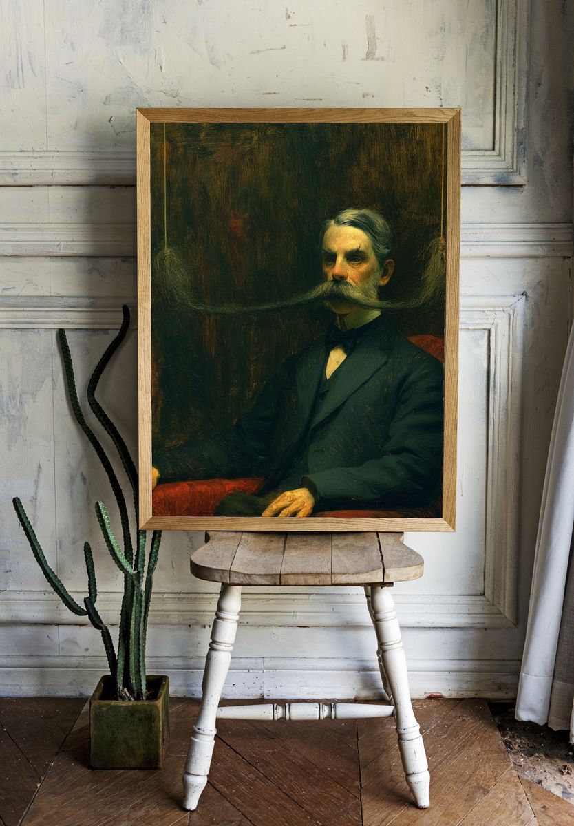 Victorian Gentleman Portrait Print. — room view 1