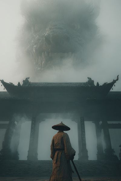 Warrior and Dragon — Fantasy Print. poster print