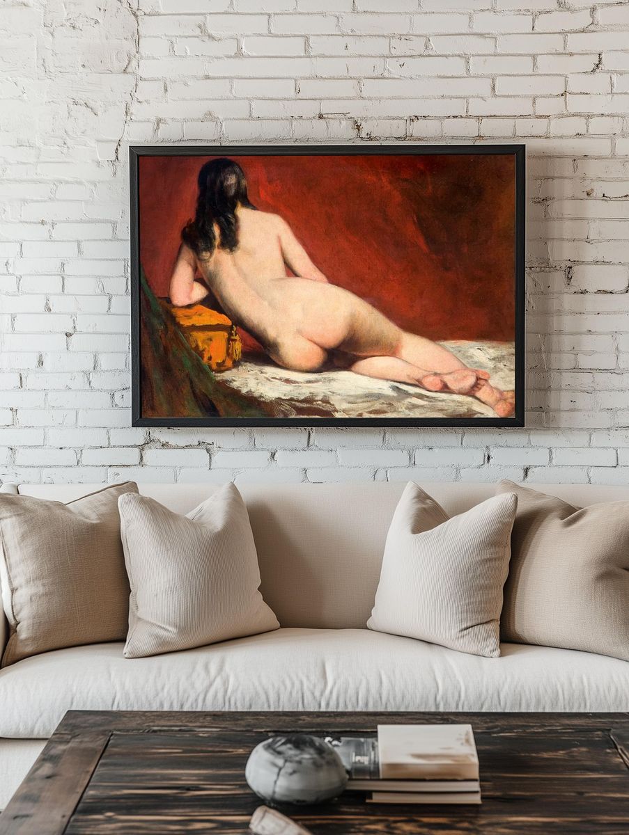 Reclining Nude Oil Painting Poster. room preview