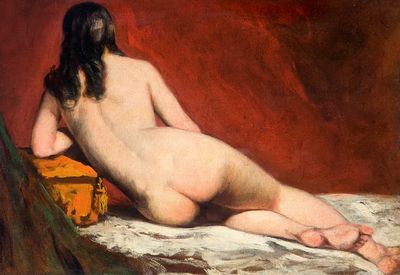 Reclining Nude Oil Painting Poster. poster print