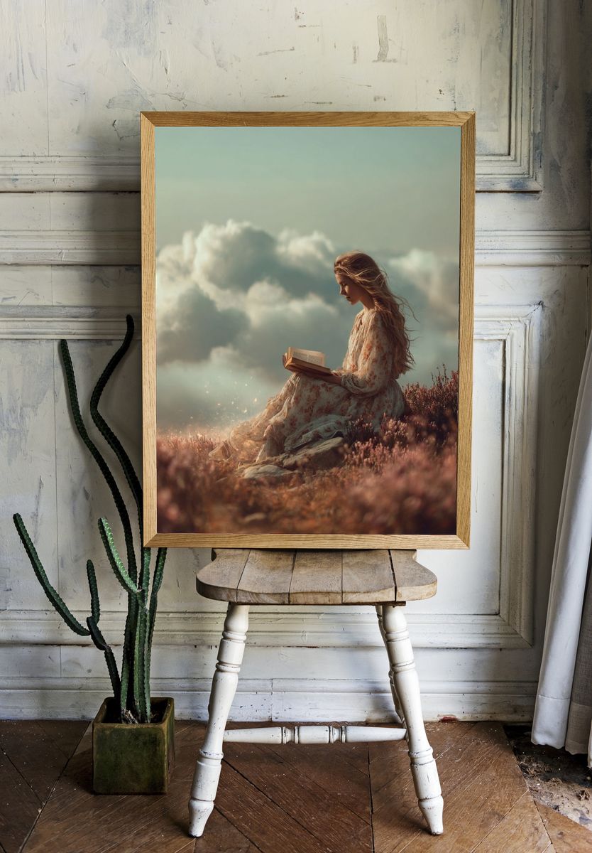 Dreamy Reader — Fine Art Print. — room view 1