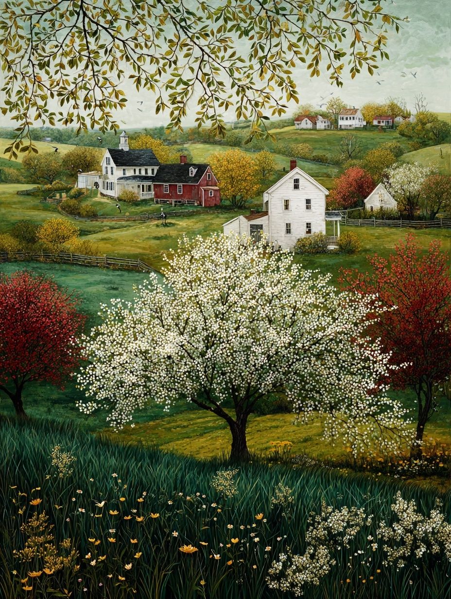 Charming Country Landscape — Fine Art Print. poster — fine-art art