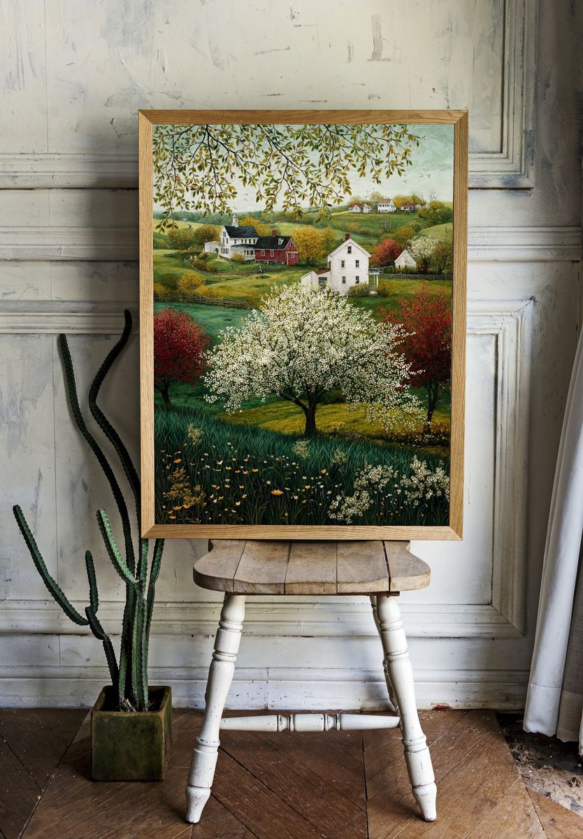 Charming Country Landscape — Fine Art Print. room preview