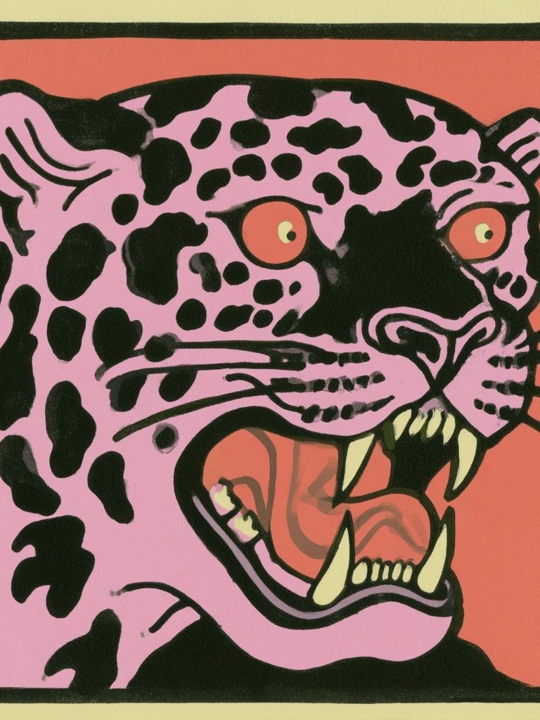 Pink Leopard Pop-Art Poster. poster — fine-art art