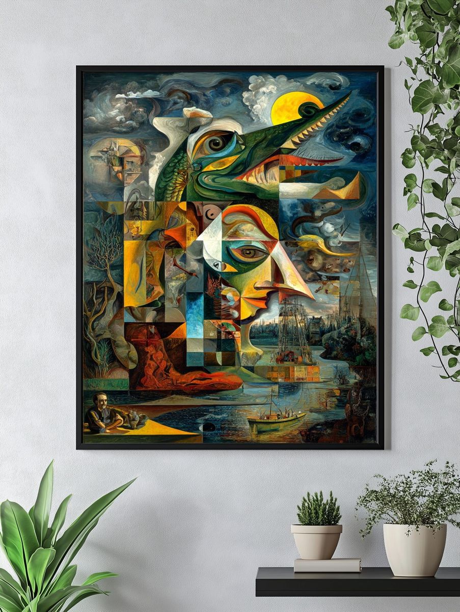 Surrealist Collage Art Poster. — room view 4