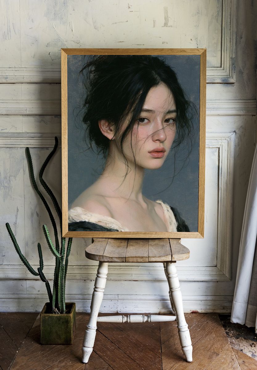 Contemplative Portrait Fine-Art Poster. — room view 1