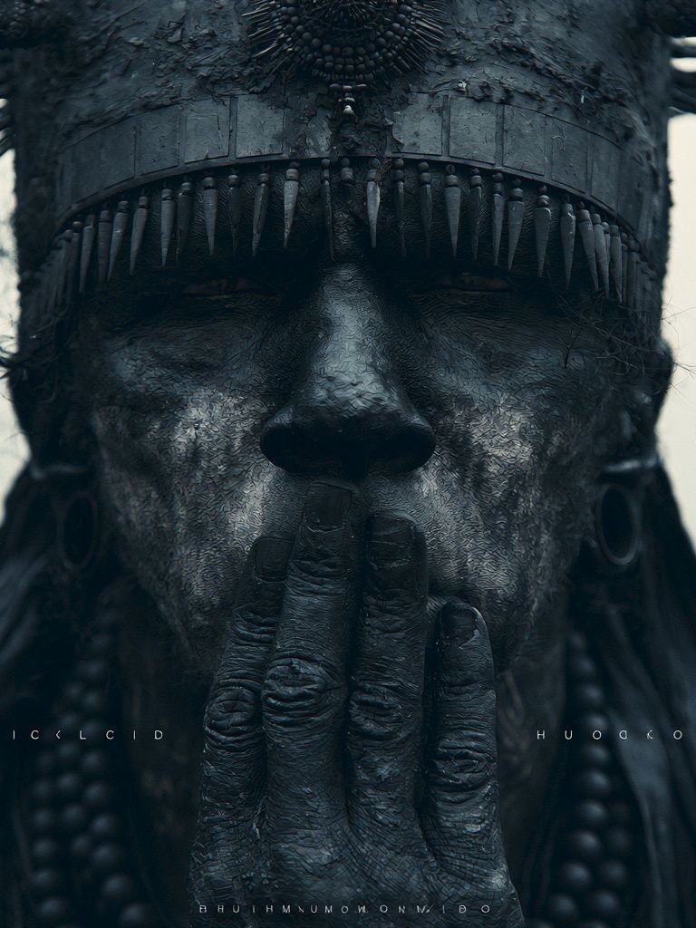 Mystic Tribal Portrait Print. poster — fine-art art