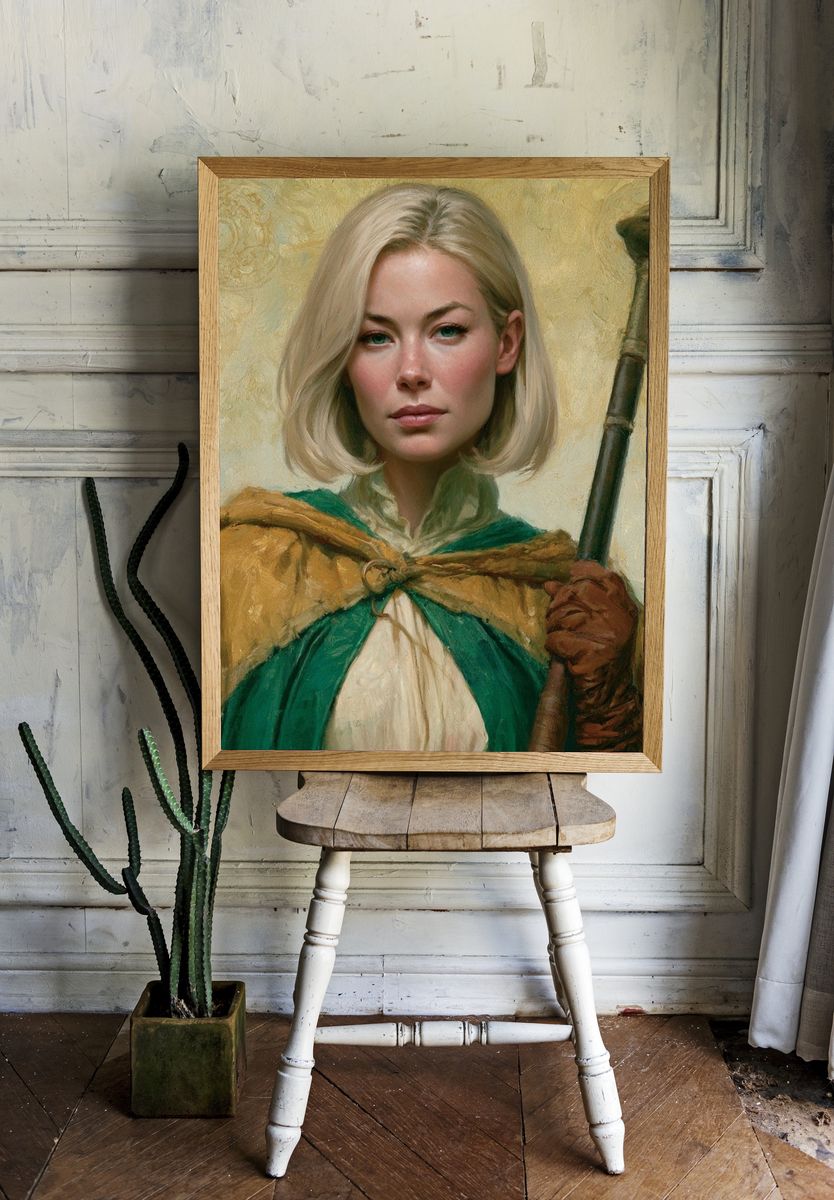 Blonde Fantasy Portrait Print. — room view 1
