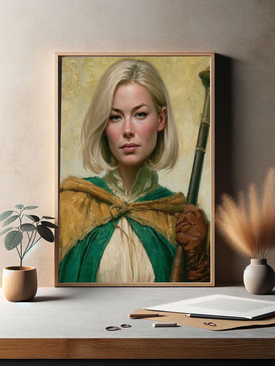 Blonde Fantasy Portrait Print. — room view 2