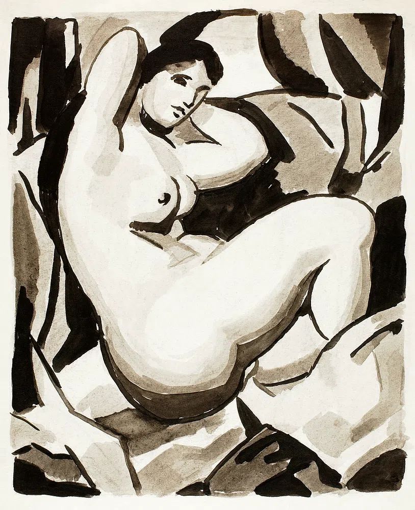 Reclining Nude — Fine Art Print. poster — fine-art art