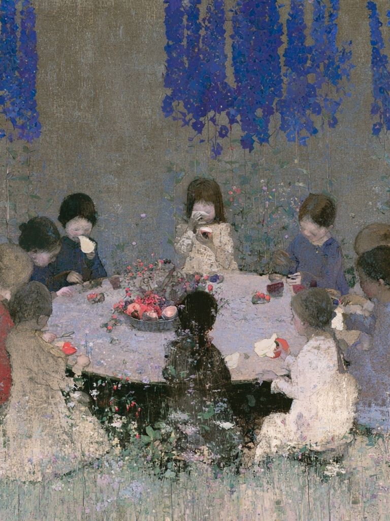Children at Table Fine-Art Poster. poster detail