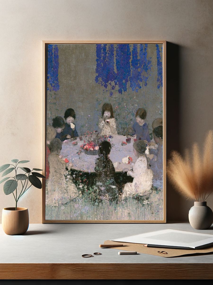 Children at Table Fine-Art Poster. — room view 2