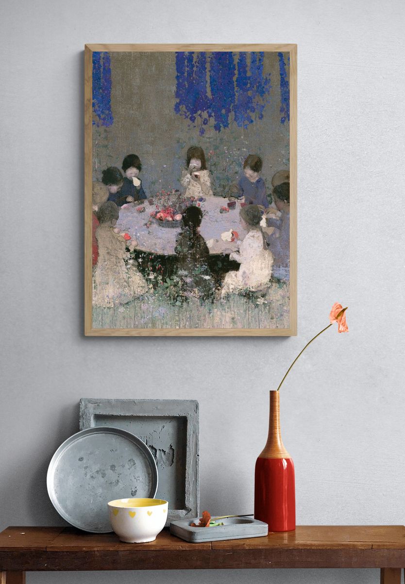 Children at Table Fine-Art Poster. — room view 3