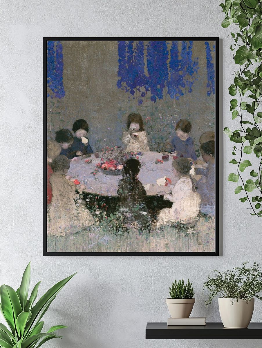 Children at Table Fine-Art Poster. — room view 4