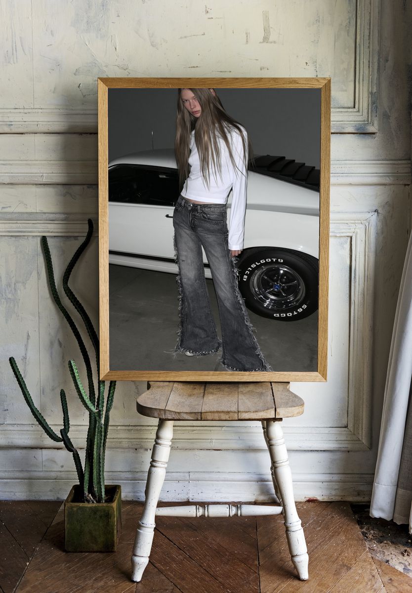 Fashion Model by Car Photography Poster. — room view 1