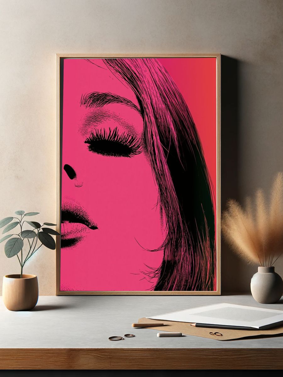 Pop Art Woman Portrait Poster. — room view 2