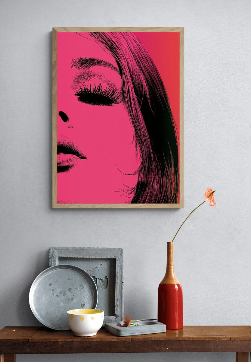 Pop Art Woman Portrait Poster. — room view 3