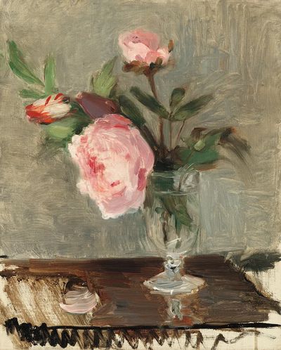 Aesthetic peonies painting. poster print