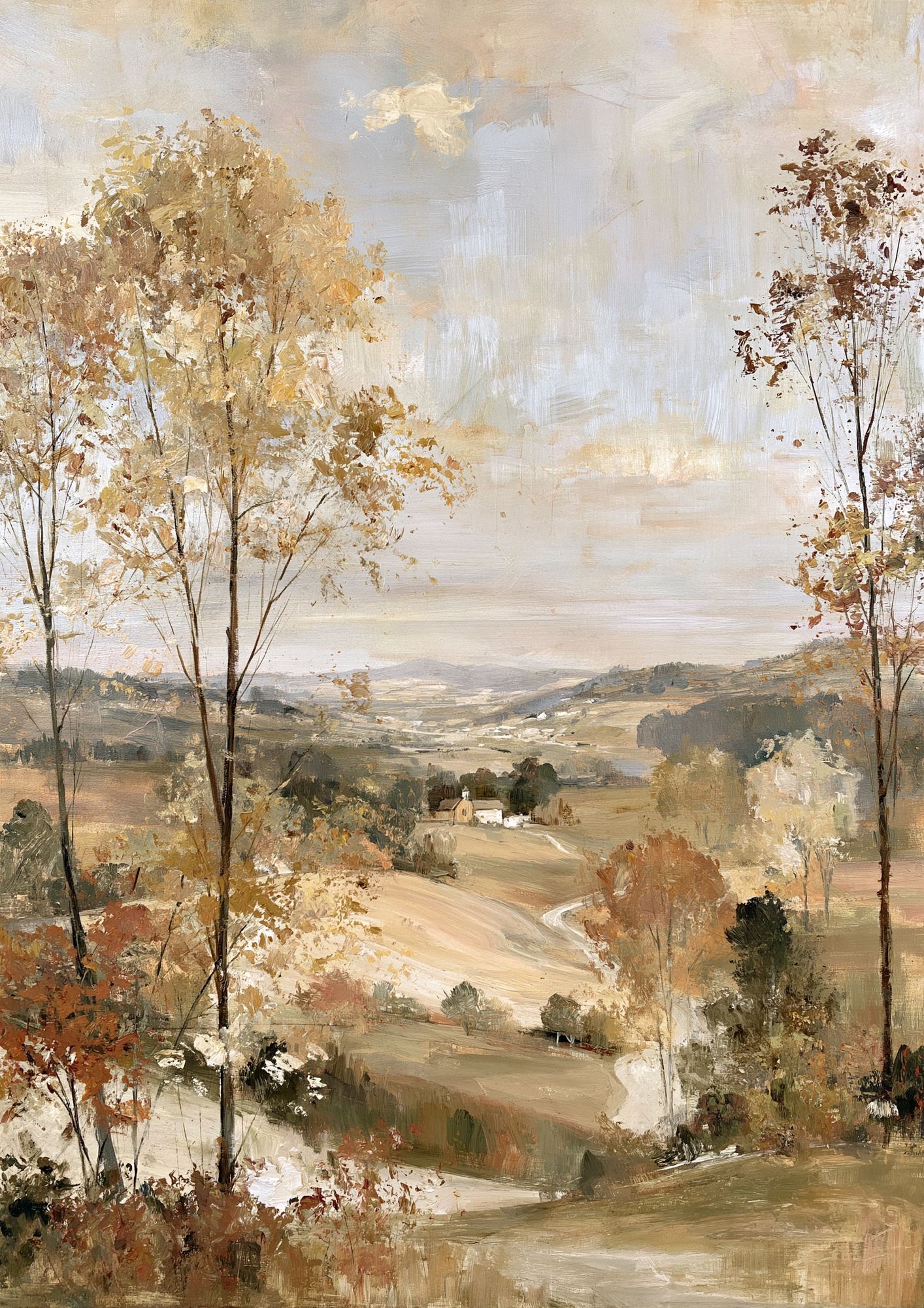 Autumn Valley Landscape Print. poster — fine-art art