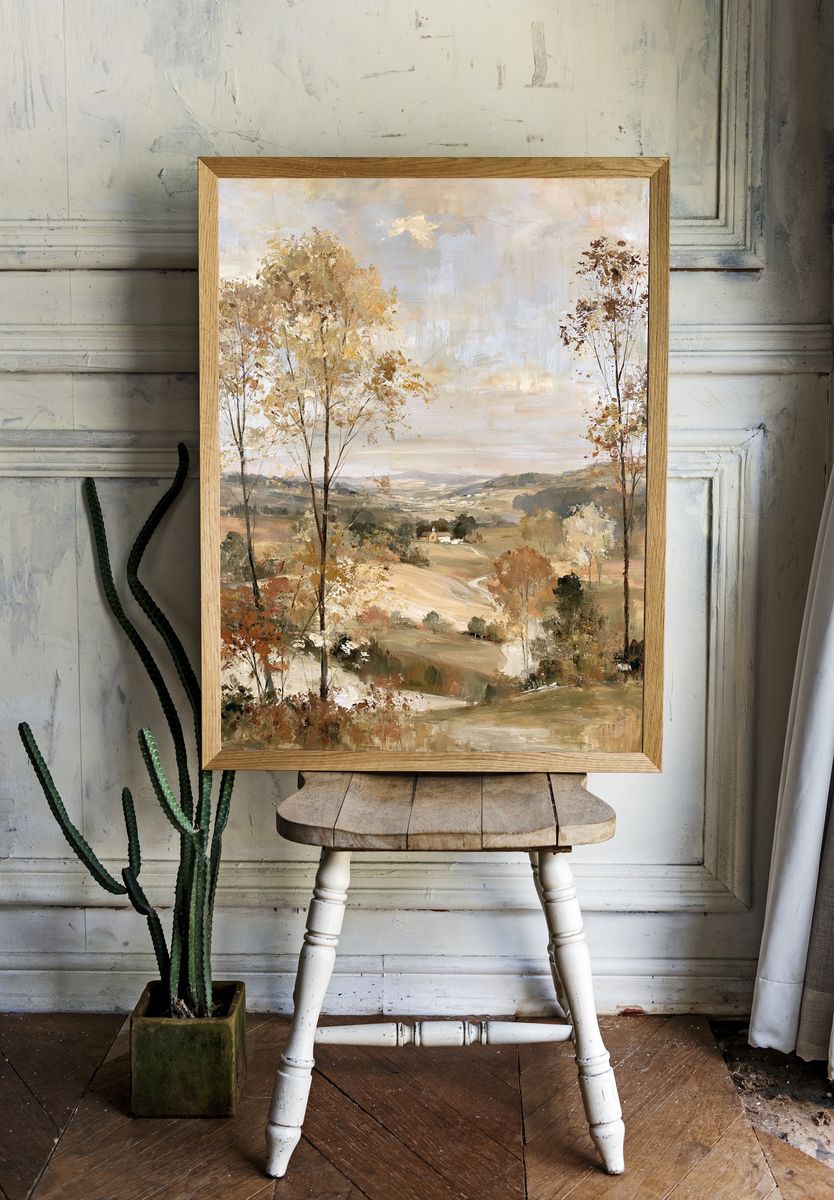 Autumn Valley Landscape Print. — room view 1