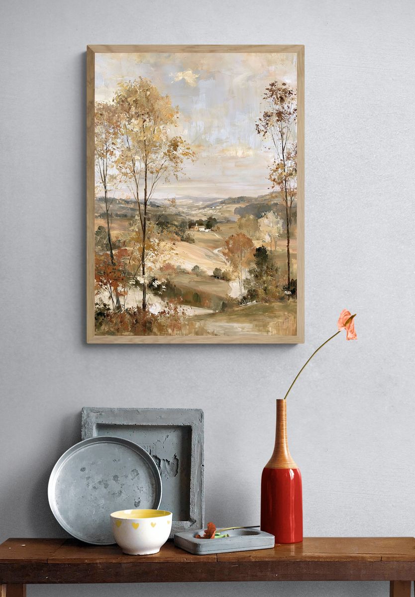 Autumn Valley Landscape Print. — room view 3
