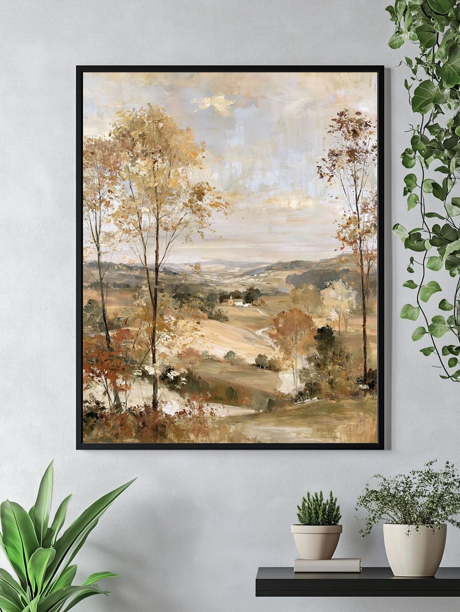 Autumn Valley Landscape Print. — room view 4