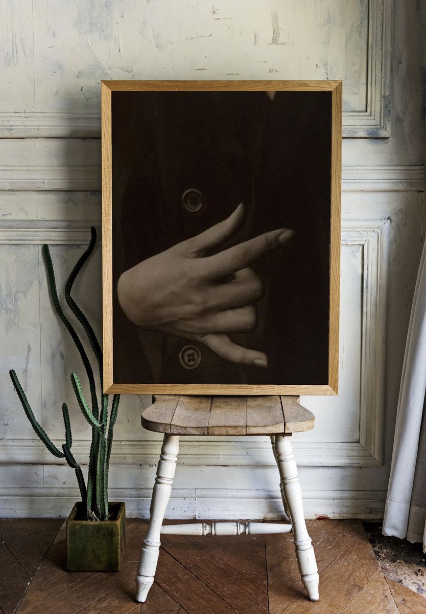Elegant Hand Gesture — Fine Art Print room preview