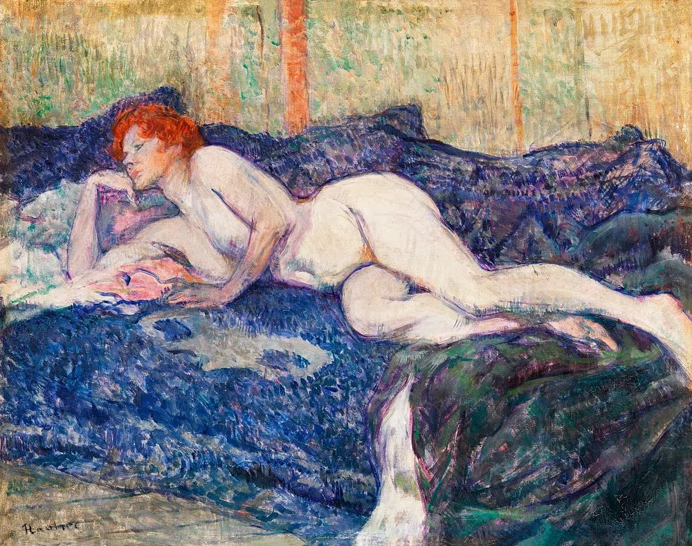 Naked woman showing her breasts. poster detail