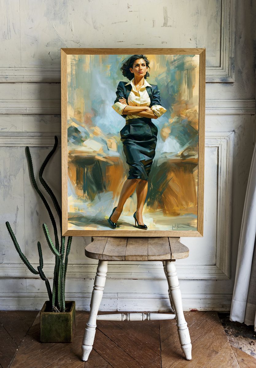 Confident Woman Portrait Print. — room view 1