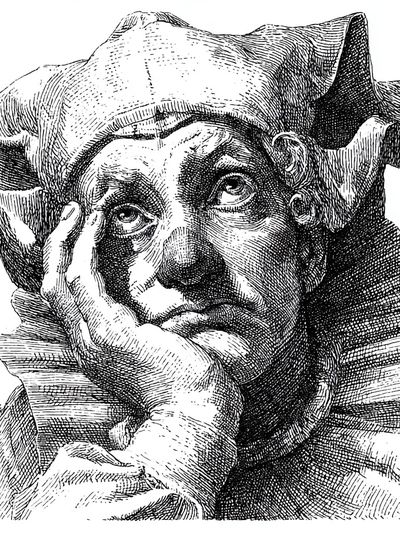 Pensive Jester — Fine Art Print. poster print
