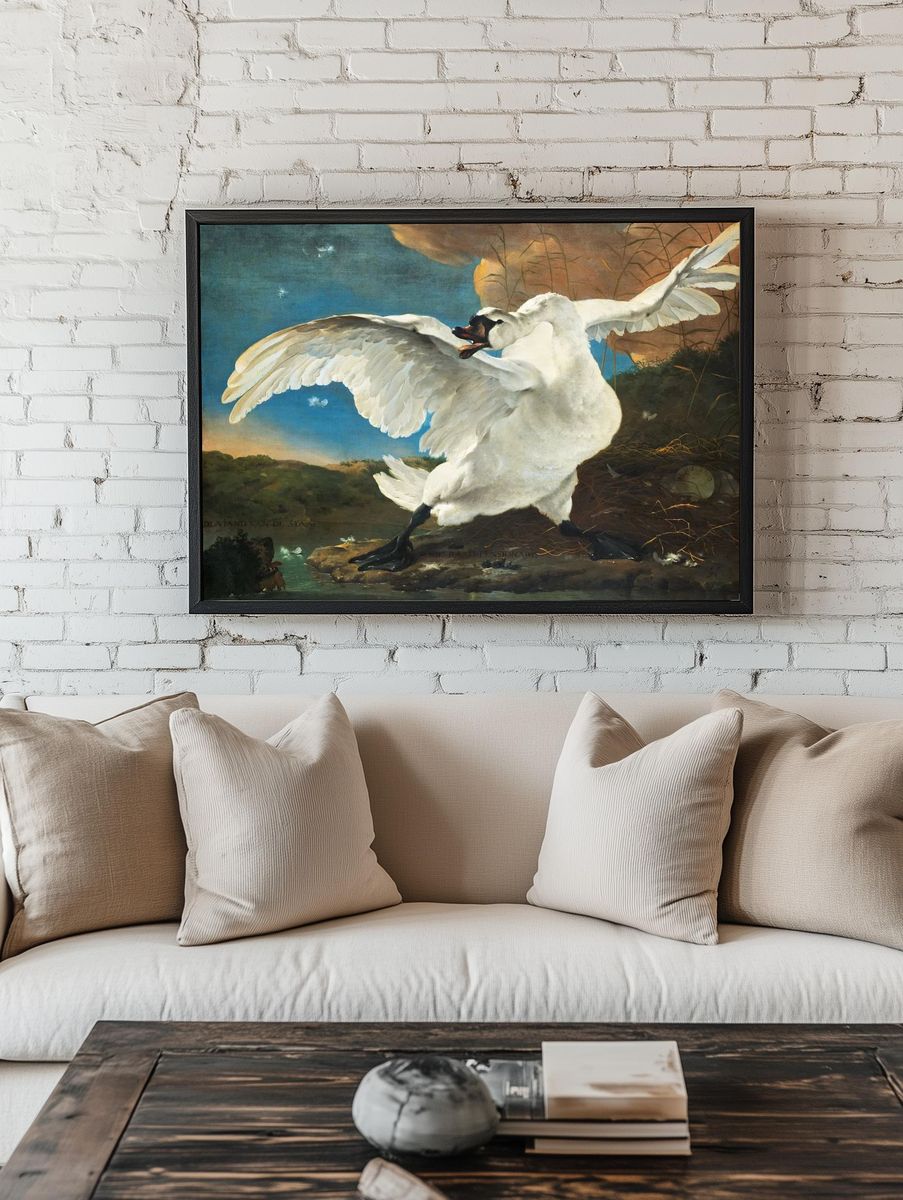 Majestic Swan — Fine Art Print. room preview
