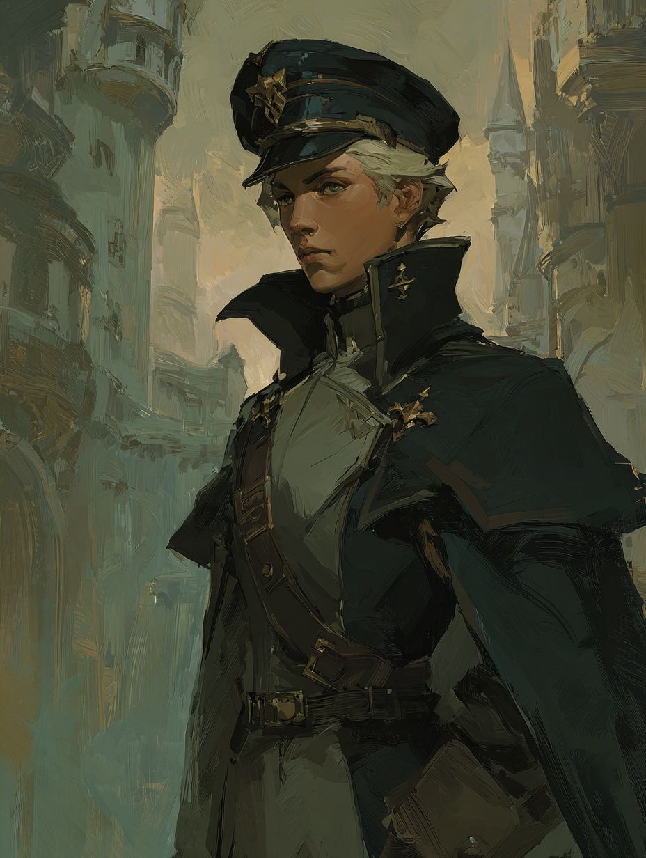 Fantasy Officer Portrait Print. poster — fine-art art