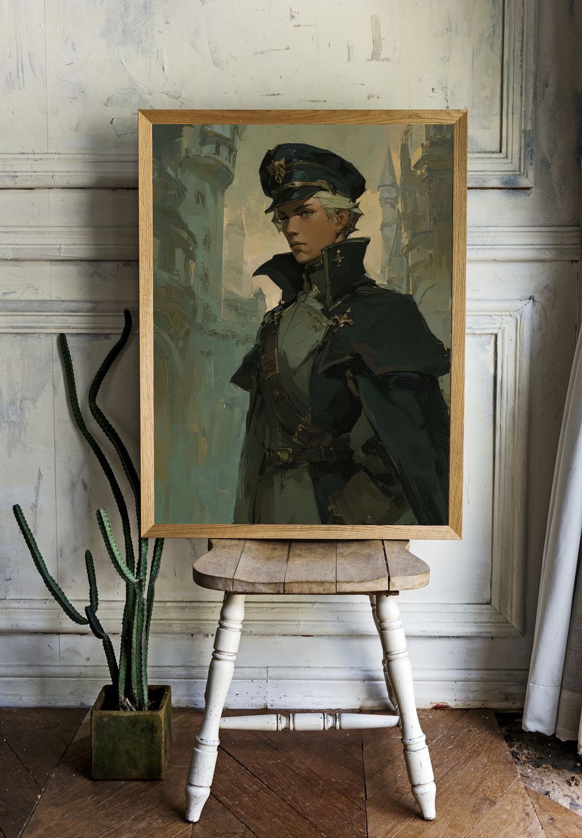 Fantasy Officer Portrait Print room preview