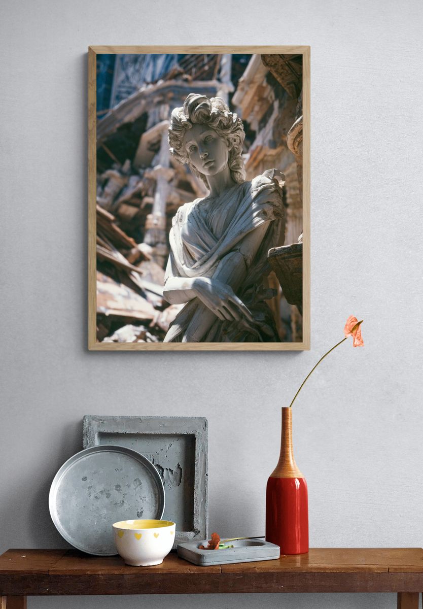 Classical Sculpture in Ruins — Fine Art Print. — room view 3