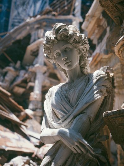 Classical Sculpture in Ruins — Fine Art Print. poster