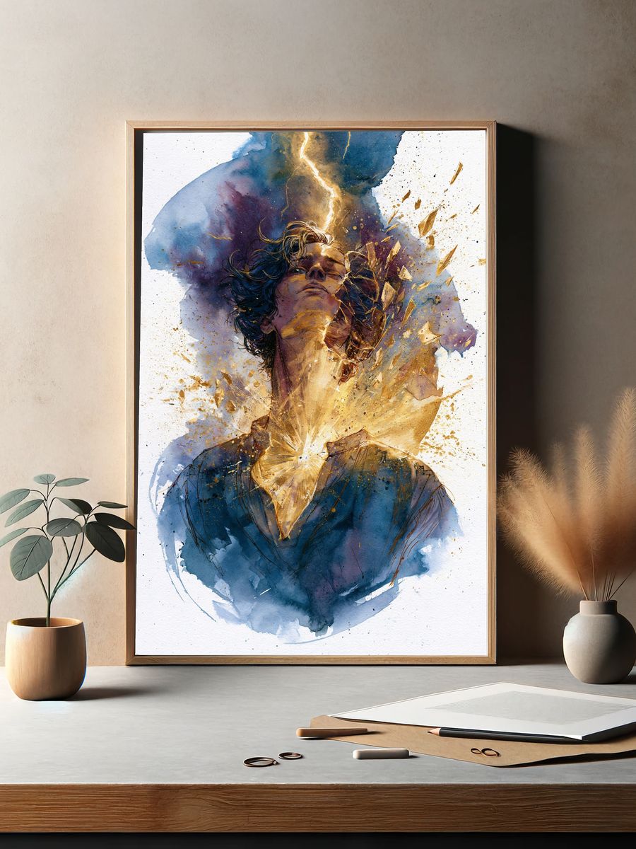 Celestial Portrait Watercolor Print. — room view 2