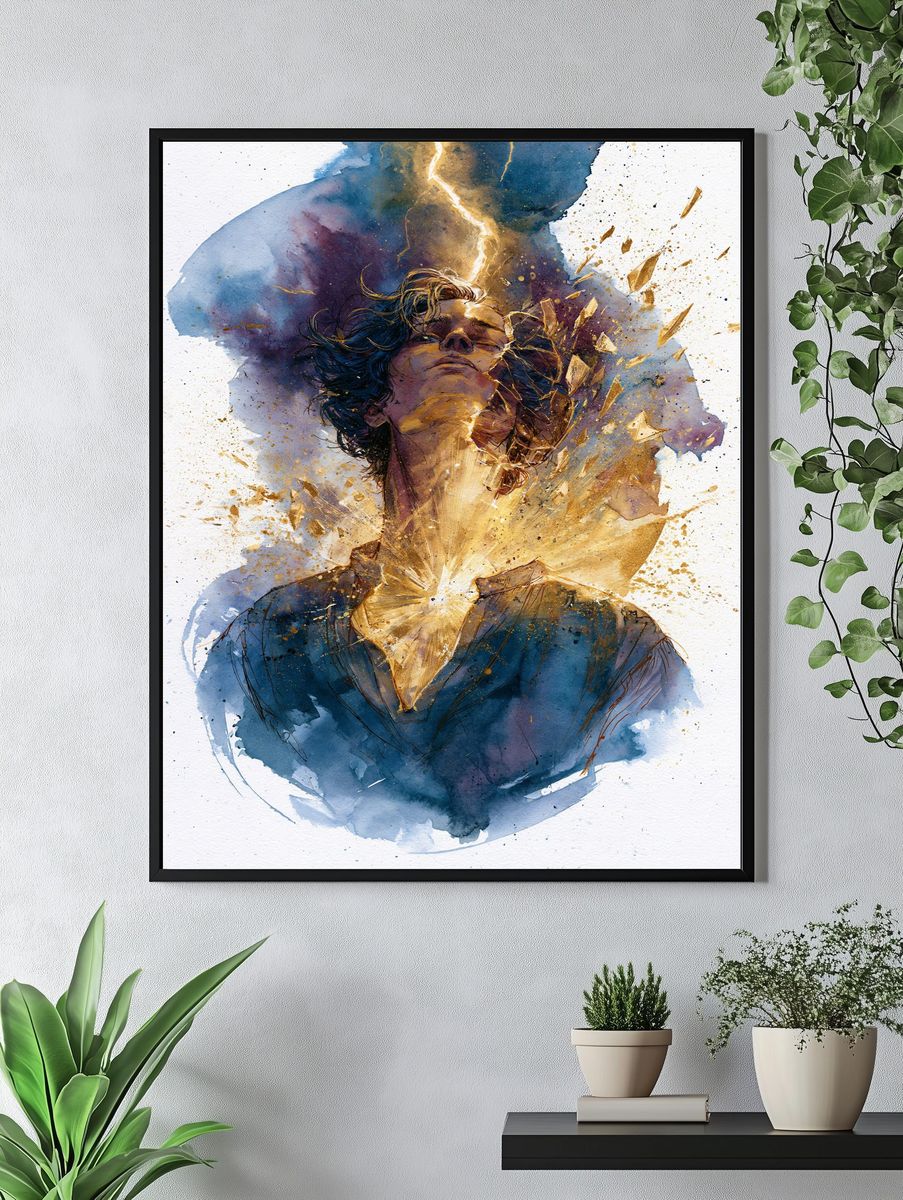 Celestial Portrait Watercolor Print. — room view 4
